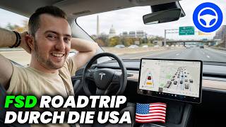 Tesla fährt 700km selbst: FSD Roadtrip durch die USA!