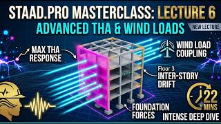 STAAD.Pro Advanced Time History Analysis & Surface Load Distribution | Lecture 6 #STAADPro #civil