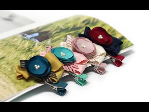 가배리본_쁘띠미뇽헤어핀 헤어악세사리 DIY/리본공예/헤어포인트핀만들기