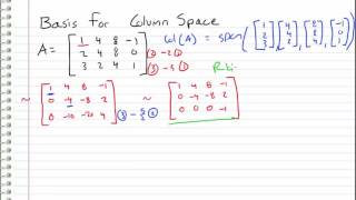 Linear Algebra - 19 - Basis for Column Space