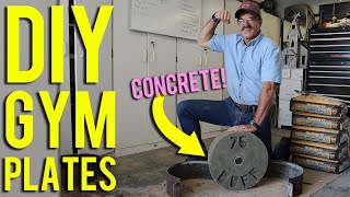 How to Make Homemade Gym Weight Plates from CONCRETE | DIY Duke