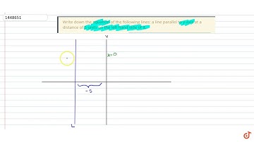 "Write down the equation of the following lines: a line parallel to   y-axis at a distance of