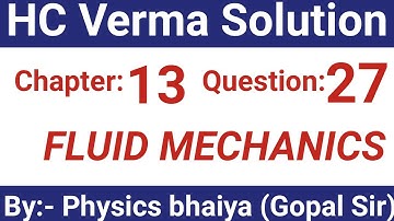 H.C. Verma Solutions - Fluid Mechanics - Chapter 13, Question 27