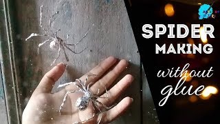 How to Make a spider using foil paper / craft with foil paper without glue / easy craft for kids