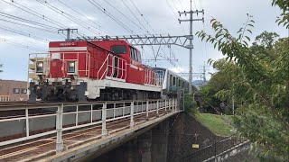 【 甲種輸送 】 DD200-3号機牽引 小田急5000形 5061F 芦屋駅 → さくら夙川駅 (2022.9.29)