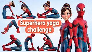Spider-Man & Spider-Girl Partner Yoga 🕷️ 10-Min Full Body Workout | Flexibile | Strength | Health screenshot 1