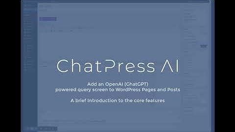 ChatPressAI  - Open AI / ChatGPT on WordPress