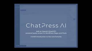 ChatPressAI  - Open AI / ChatGPT on WordPress