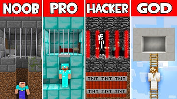 NOOB vs PRO vs HACKER vs GOD : PRISON ESCAPE in Minecraft.