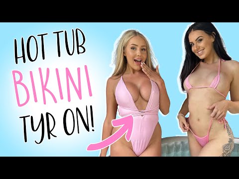 *SEXY* HOT TUB bikini haul with Bonnie Brown! | Amber Paige