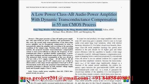 A Low Power Class AB Audio Power Amplifier With Dynamic Transconductance Compensation in 55 nm CMOS