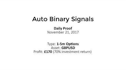 Auto Binary Signals (Main ABS) Video 1 Live Trading - November 21st 2017