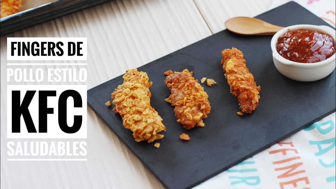 Tiras de pollo, fingers de pollo estilo KFC saludables al HORNO y muuuy  crujientes. - YouTube