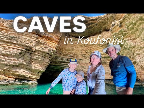 ⁣English Russian Sailing Family visit the Ksylompatis Caves. Amorgos, Greece, Koufonisi.
