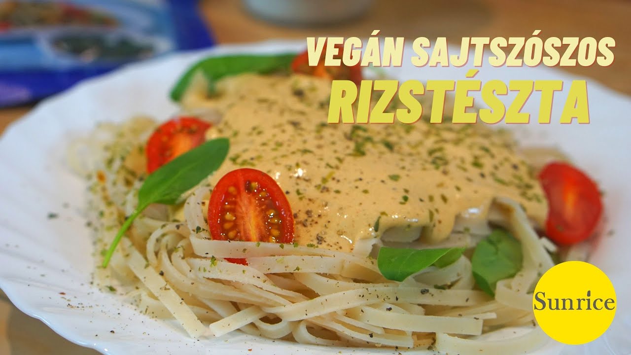 Vegán füstölt kesusajtszószos barnarizstészta gluténmentes és nyersvegán gyors recept NyersSéf módra