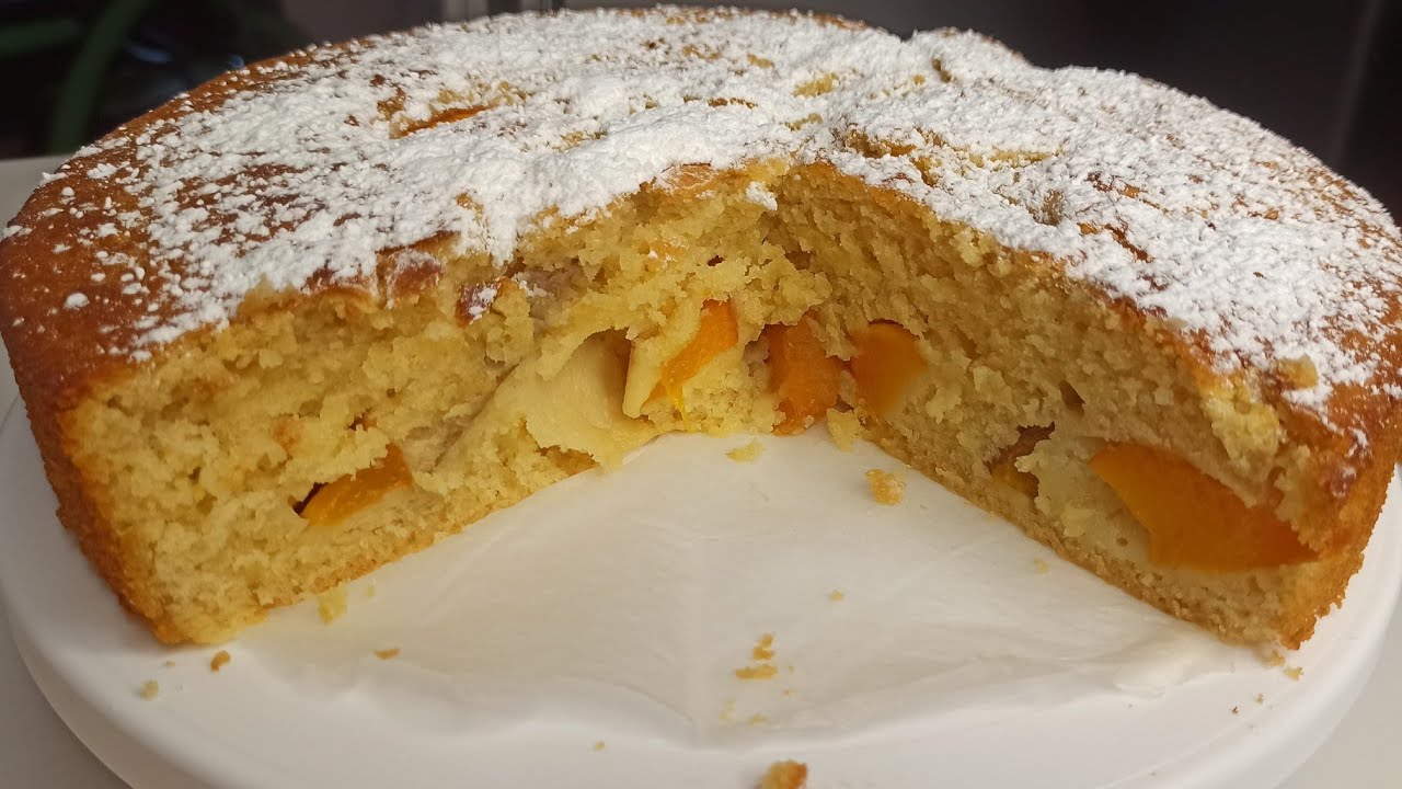 Κέικ με φρέσκα ροδάκινα(λαχταριστό και αφράτο)