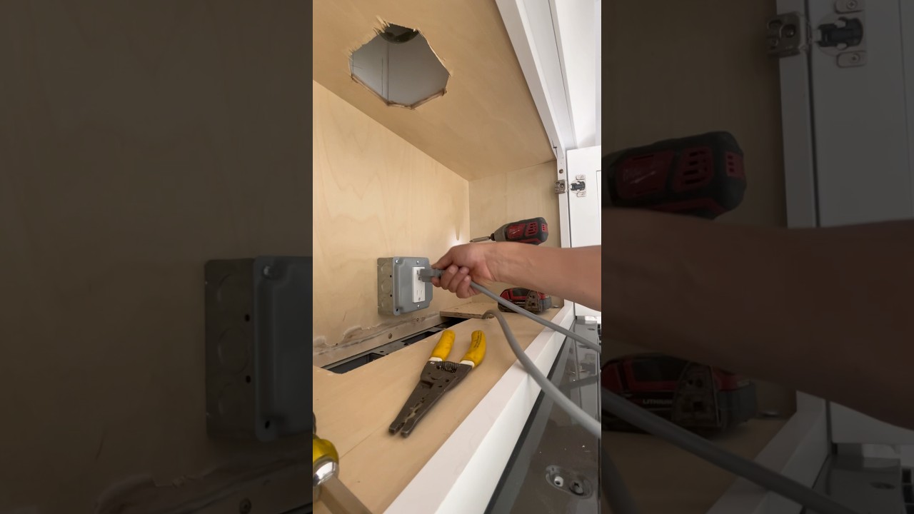 Cabinet microwave outlet installation⚡️ 