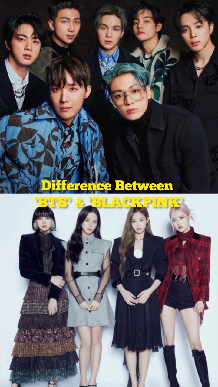 Difference Between 'BTS' \u0026 'BLACKPINK' #jennie #rosé #jisoo #lisa #blackpink #shorts