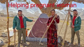 Assisting a Pregnant Nomad Woman in Harsh Conditions  Safe Shelter
