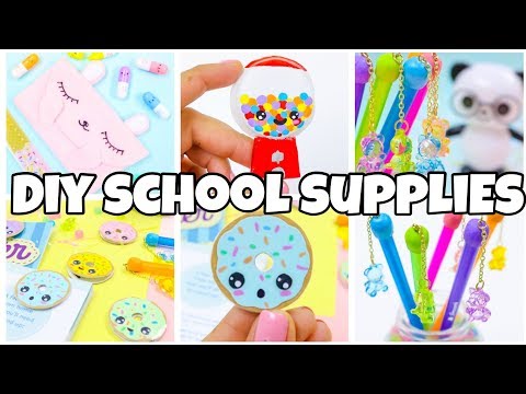 BACK TO SCHOOL SUPPLIES! Pencil case bookmarks gum ball machine diy-EASY DIY school supplies
