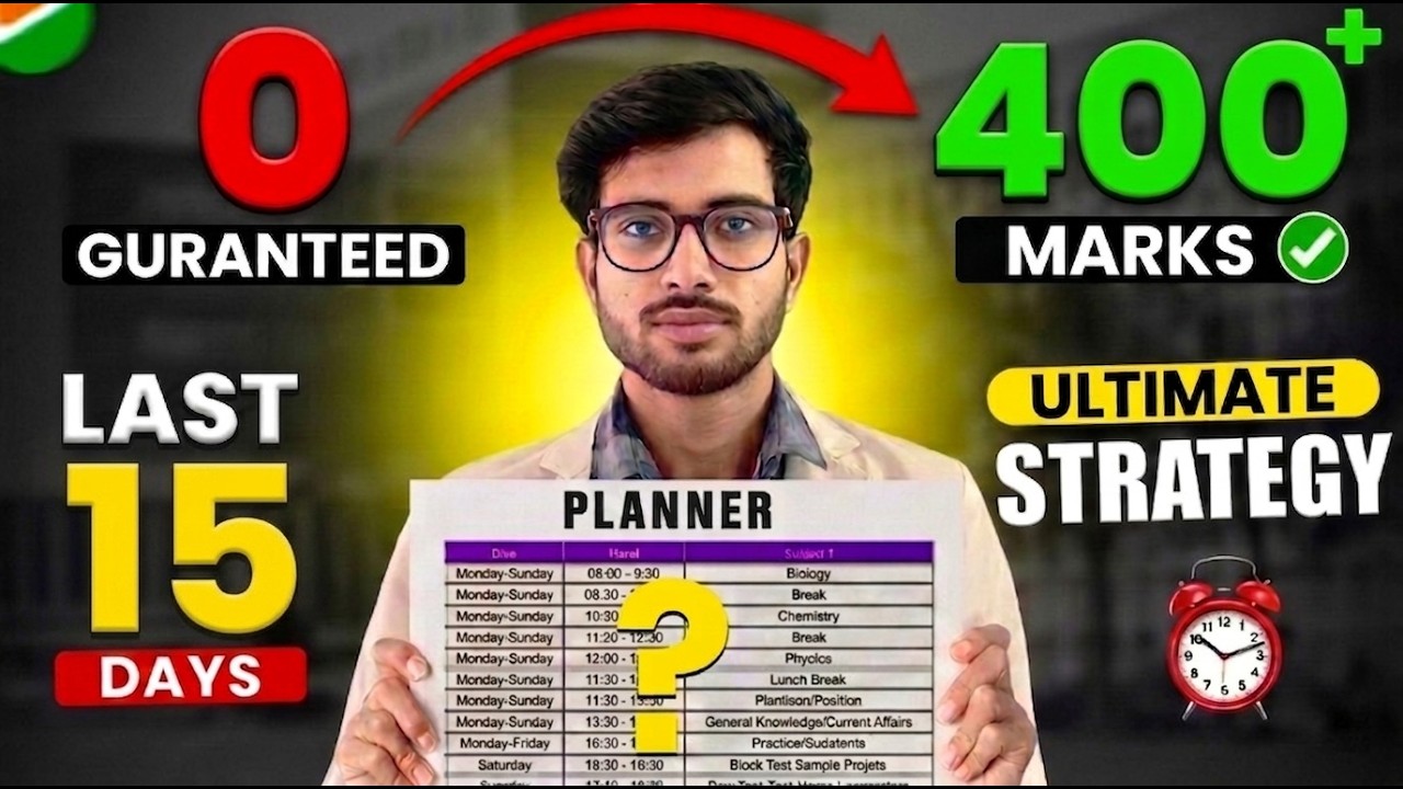 NEET 2026: From 0 to 400+ in 15 Days 😱 | NEET 2026 Ultimate study Plan ...