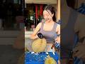 Thai Girl's Ripe Durian Cutting Skills