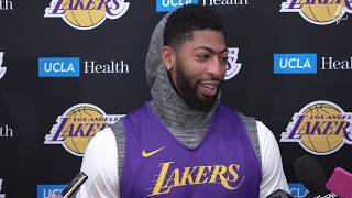 Ad praises rondo & bradley's start to camp | lakers training 2019