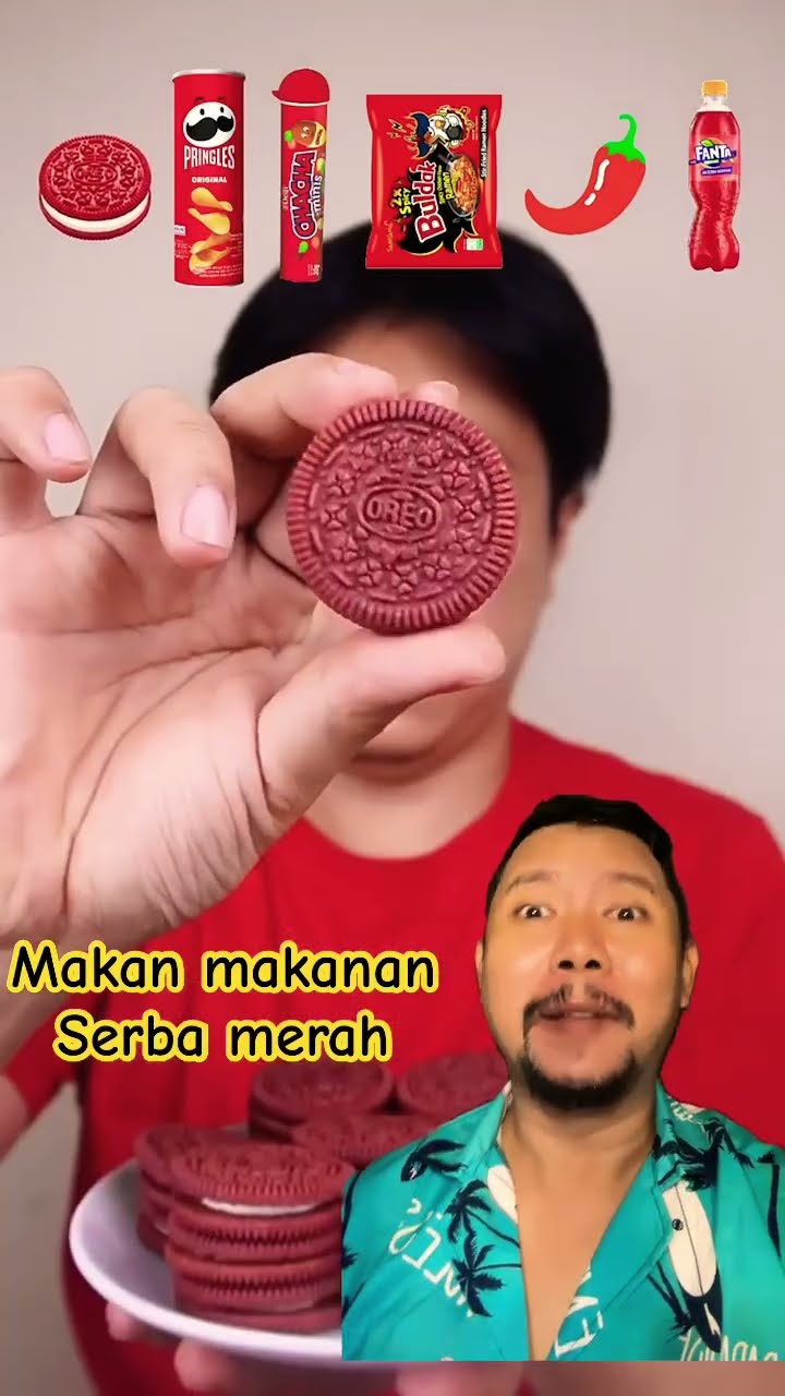 MAKAN MAKANAN SERBA MERAH!!!??#shortsfeed #shorts #mukbang