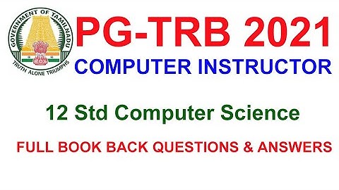 TRB Computer Instructor |12TH STD COMPUTER SCIENCE FULL BOOK BACK 1 MARK | VIBRANT ONLINE ACADEMY