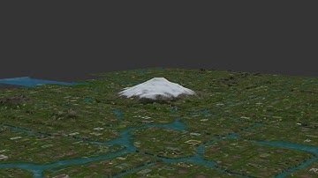 Terrain Model of the Sakura Subcontinent in Bellisseria, Second Life (made with Blender)