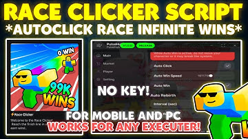 ⚡Race Clicker Script Pastebin **NO KEY** AUTOFARM WINS INFINITE | AUTOCLICK | AUTOBUY EGGS UPGRADES🪽
