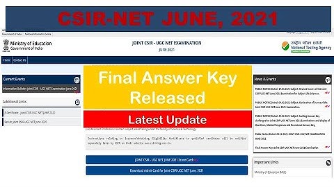 CSIR Final Answer Key Released | Latest Update | June 2021 | Pooja K.