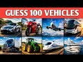 Guess The Vehicle in 3 Seconds | 100 Vehicles Challenge 🚗