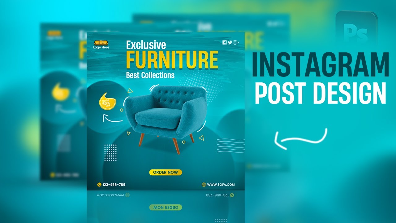Instagram Post Design Tutorial in Adobe Photoshop | Flyer Design - YouTube