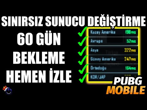 60 GÜN BEKLEMEDEN SUNUCU DEĞİŞTİR | SINIRSIZ SUNUCU DEĞİŞTİRME | SUNUCU HATASI ÇÖZÜMÜ | PUBG Mobile