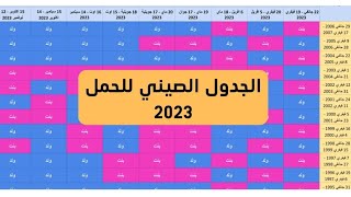 الجدول الصيني الجديد لسنه 2023 لمعرفه نوع الجنين والتخطيط لشهور الحمل بولد والحمل ببنت 👼🧒