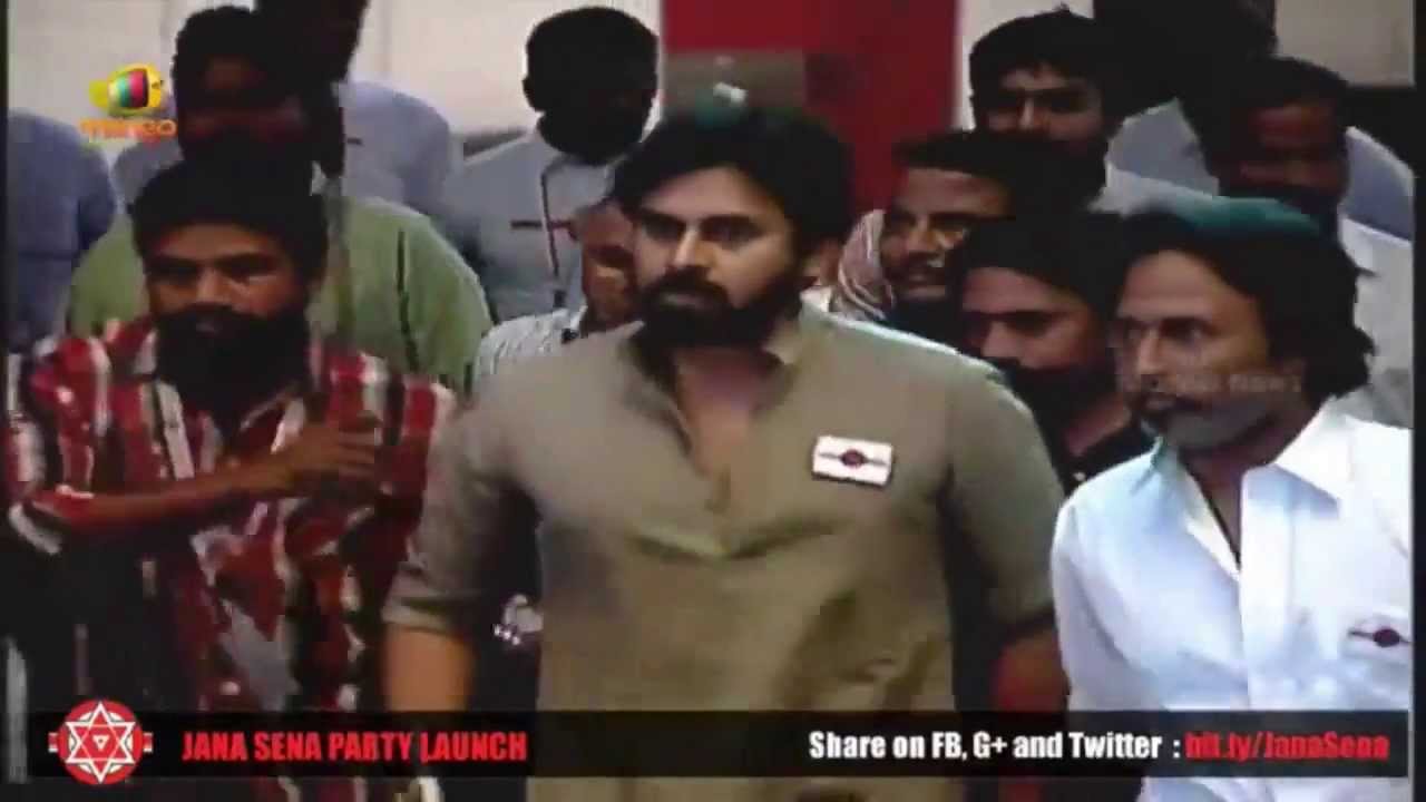 Pawan Kalyan Grand Entry HD - Jana Sena Party Launch - YouTube