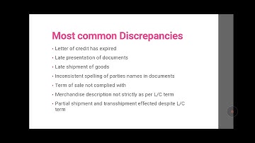 discrepancies in letter of credit/ how many types of discrepancies in letter of credit