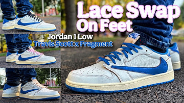 Jordan 1 Low Travis Scott x Fragment 2025 - Op voeten & veterruil