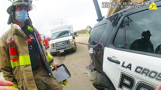 Distracted Driver Crashes into Police Officer During Traffic Stop