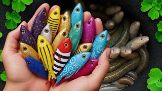 Catch Colorful Aquarium Fish In Smal Pond: Cute Fish, Baby Turtle, Molly Fish, Betta Fish, Shrimp