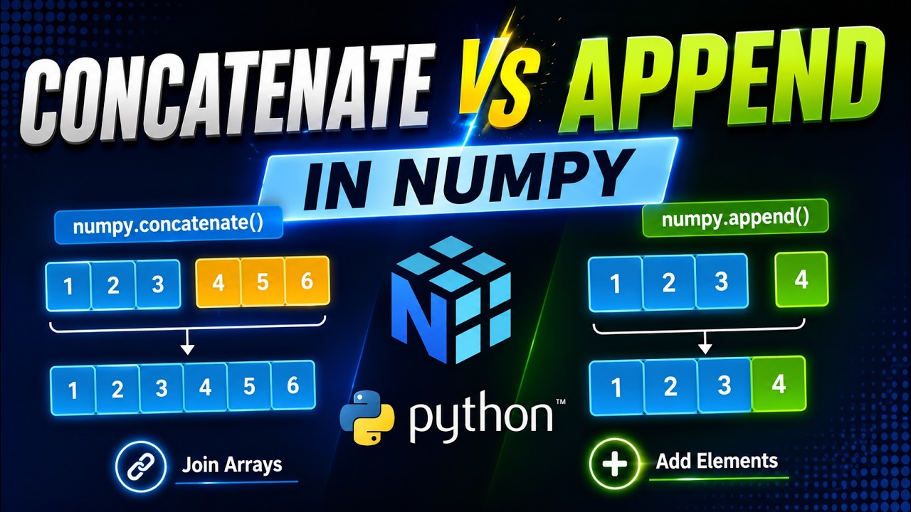 NumPy concatenate() vs append() - YouTube