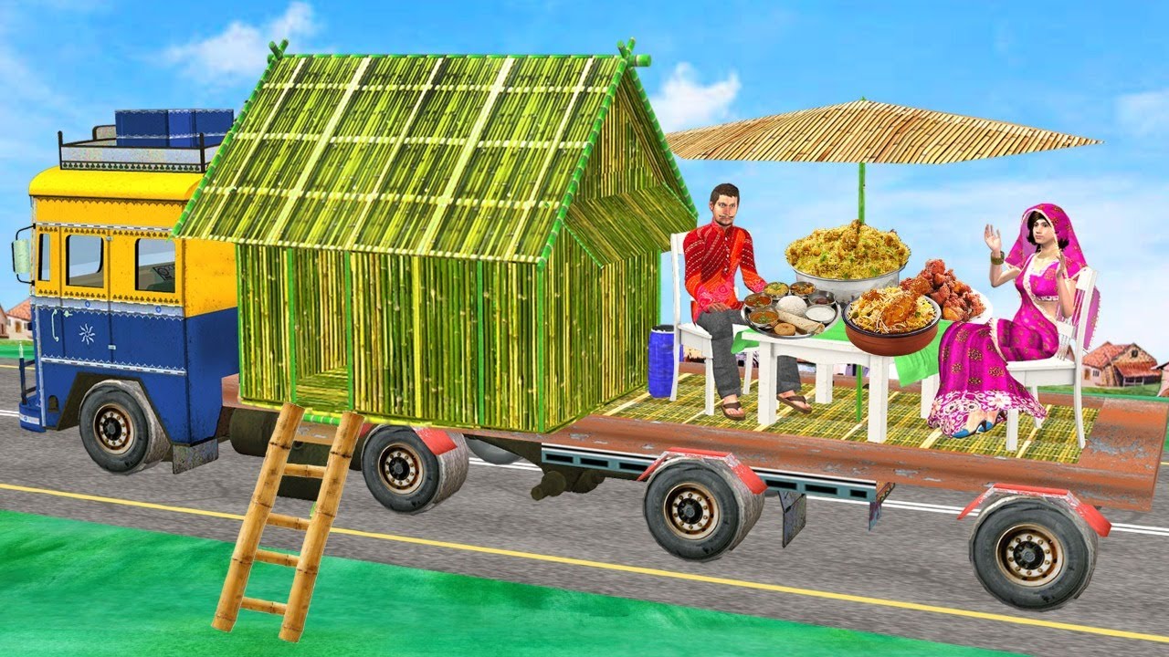 बाँस घर ट्रक खाने की दुकान Bamboo House Truck Restaurant