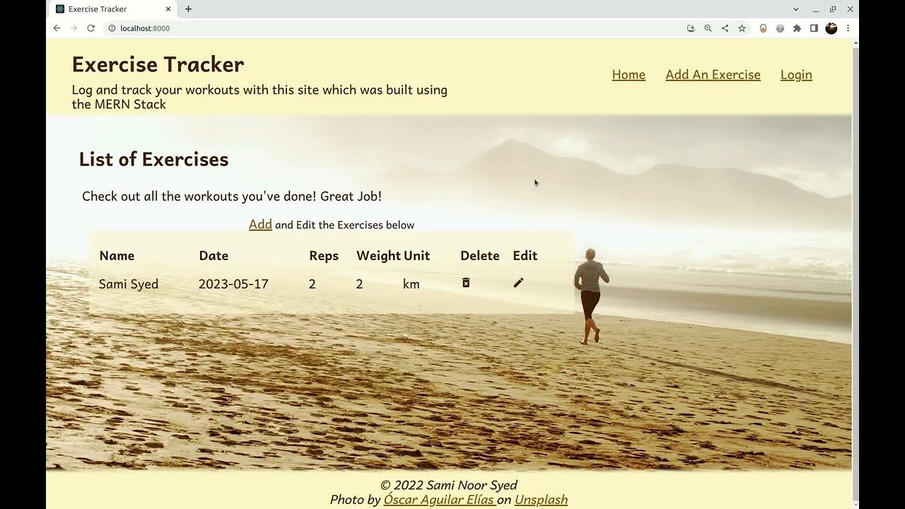 Full stack MERN Exercise Tracker YouTube