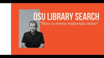 OSU Library Search: How to renew materials online