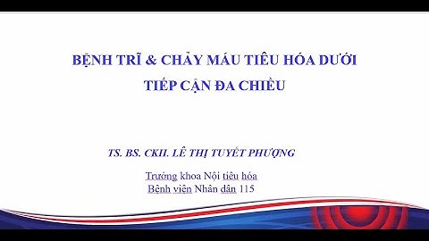 [HỘI THẢO 2023] BỆNH TRĨ VÀ CHẢY MÁU TIÊU HÓA DƯỚI TIẾP CẬN ĐA CHIỀU - TS BS Lê Thị Tuyết Phượng