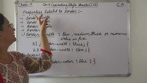 CBSE CA(Computer Application) Class-10 Ch-5 Cascading Style Sheets (CSS) Part-10
