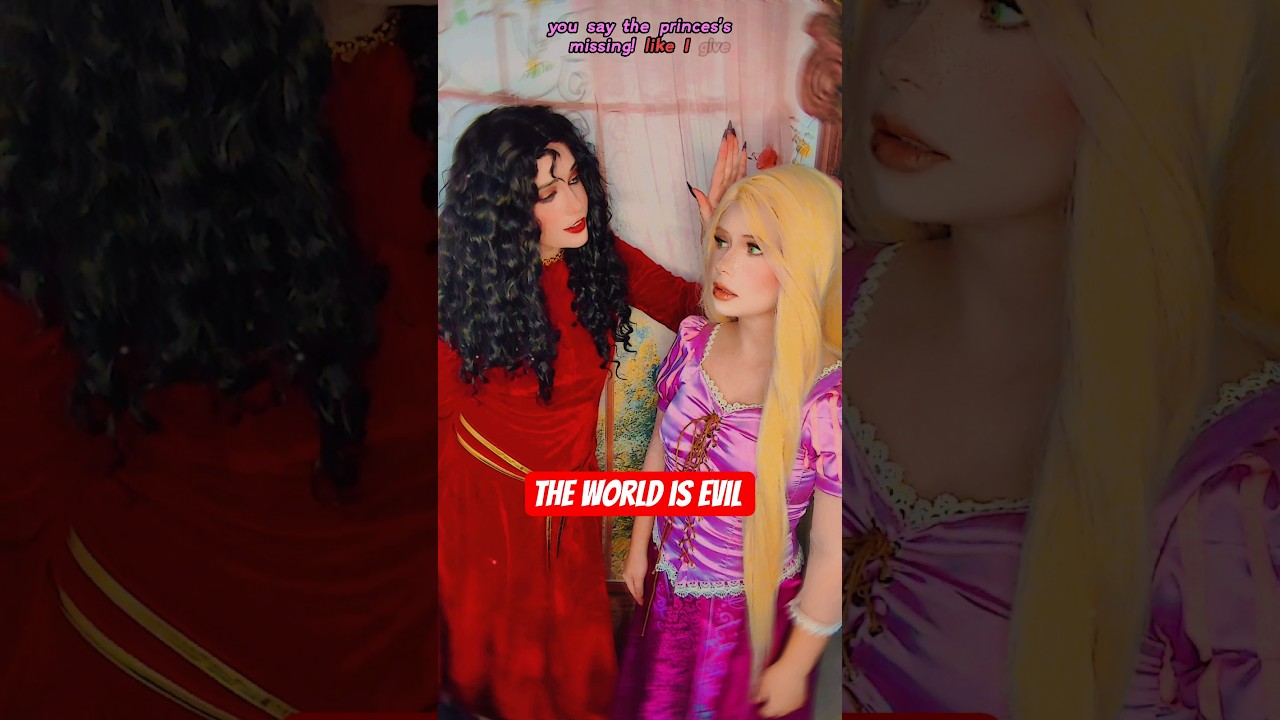 The world is evil | Mother Gothel & Rapunzel @nikkihatsunecosplay Tangled #cosplay #shorts