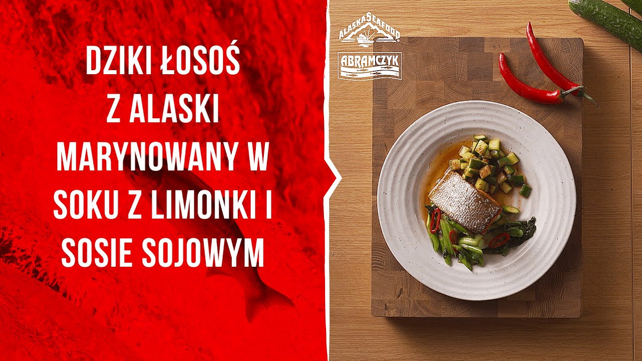 Dziki Łosoś z Alaski marynowany w soku z limonki i sosie sojowym ze smażoną kapustą BOK choy