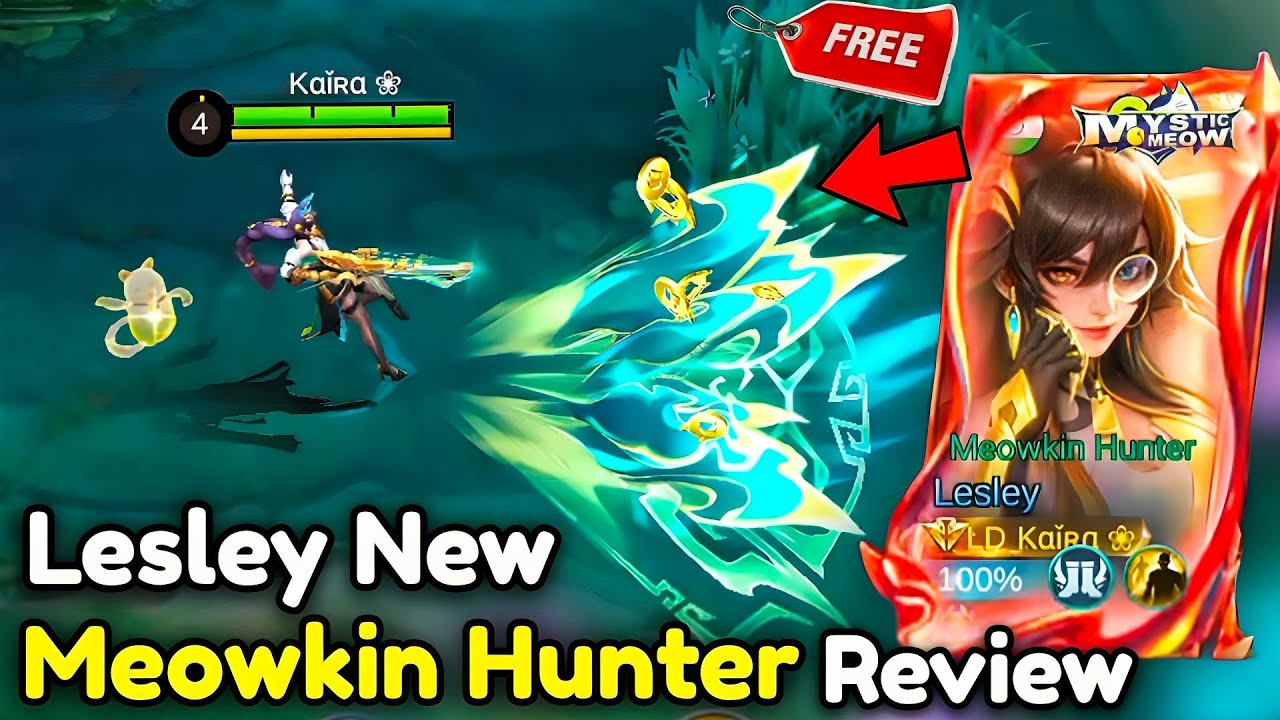 Lesley Free Fatcat Skin Gameplay!😻🐾 New Skin Meowkin Hunter Review🐱
